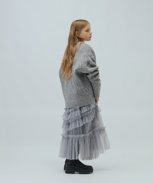 LOWRYS FARM（ローリーズファーム）の「３．５Ｇケーブルカーデ　972781（ニット/セーター・キッズ・ベージュ/グレー・FREE）」の18枚目の写真