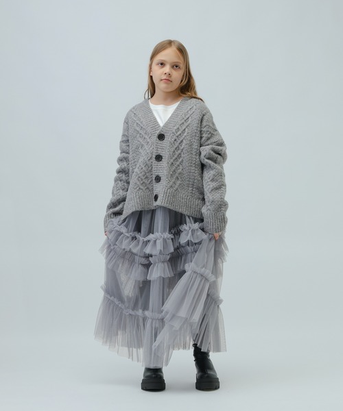 LOWRYS FARM（ローリーズファーム）の「３．５Ｇケーブルカーデ　972781（ニット/セーター・キッズ・ベージュ/グレー・FREE）」の20枚目の写真