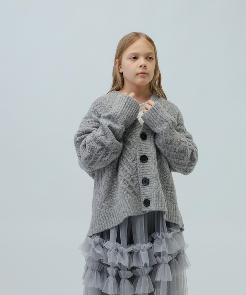 LOWRYS FARM（ローリーズファーム）の「３．５Ｇケーブルカーデ　972781（ニット/セーター・キッズ・ベージュ/グレー・FREE）」の15枚目の写真