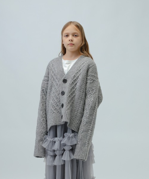 LOWRYS FARM（ローリーズファーム）の「３．５Ｇケーブルカーデ　972781（ニット/セーター・キッズ・ベージュ/グレー・FREE）」の16枚目の写真