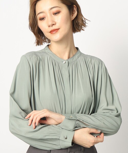 grove(グローブ)の「◆【洗える】ヴィンテージサテン長袖ブラウス(シャツ/ブラウス・レディース・アイボリー/ピンク/チャコールグレー/ブラック系/ホワイト系3/ライトグリーン・02/03/01/05/04)」の19枚目の写真