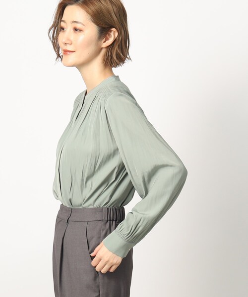 grove(グローブ)の「◆【洗える】ヴィンテージサテン長袖ブラウス(シャツ/ブラウス・レディース・アイボリー/ピンク/チャコールグレー/ブラック系/ホワイト系3/ライトグリーン・02/03/01/05/04)」の20枚目の写真