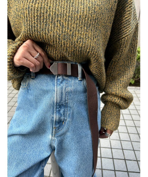 BLACK BY MOUSSY（ブラックバイマウジー）の「tape belt(テープベルト）（ベルト・レディース・ブラック/オフホワイト/ブラウン・FREE）」の13枚目の写真