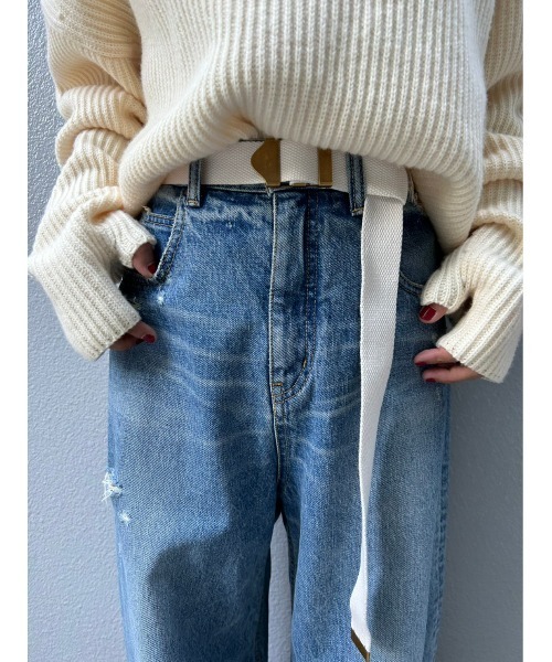 BLACK BY MOUSSY（ブラックバイマウジー）の「tape belt(テープベルト）（ベルト・レディース・ブラック/オフホワイト/ブラウン・FREE）」の16枚目の写真