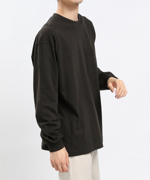 GLOBAL WORK Smile Seed Store（グローバルワーク スマイルシードストア）の「コットンＴシャツ長袖（Tシャツ/カットソー・メンズ・ブラック/モカ/ダークグレー/オフホワイト・MEDIUM/X-LARGE/LARGE/SMALL）」の2枚目の写真