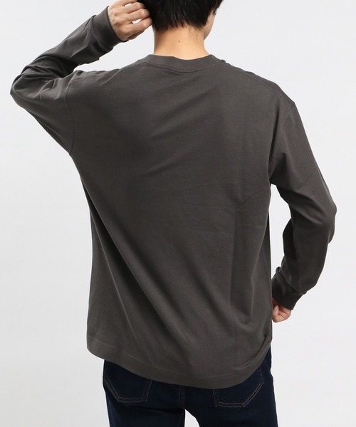 GLOBAL WORK Smile Seed Store（グローバルワーク スマイルシードストア）の「コットンＴシャツ長袖（Tシャツ/カットソー・メンズ・ブラック/モカ/ダークグレー/オフホワイト・MEDIUM/X-LARGE/LARGE/SMALL）」の14枚目の写真