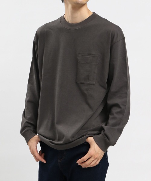 GLOBAL WORK Smile Seed Store（グローバルワーク スマイルシードストア）の「コットンＴシャツ長袖（Tシャツ/カットソー・メンズ・ブラック/モカ/ダークグレー/オフホワイト・MEDIUM/X-LARGE/LARGE/SMALL）」の15枚目の写真