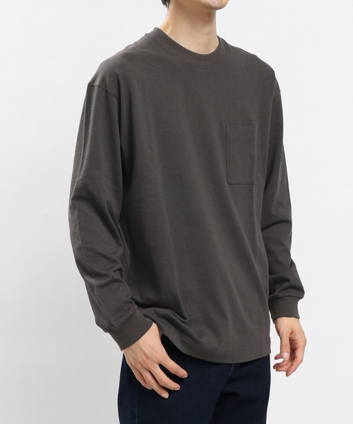 GLOBAL WORK Smile Seed Store（グローバルワーク スマイルシードストア）の「コットンＴシャツ長袖（Tシャツ/カットソー・メンズ・ブラック/モカ/ダークグレー/オフホワイト・MEDIUM/X-LARGE/LARGE/SMALL）」の16枚目の写真