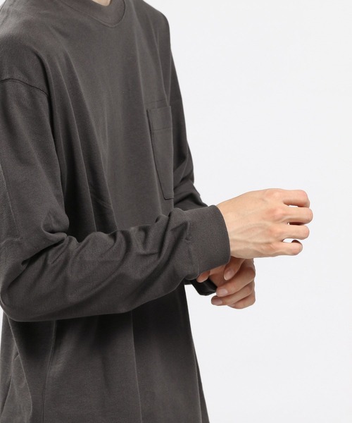 GLOBAL WORK Smile Seed Store（グローバルワーク スマイルシードストア）の「コットンＴシャツ長袖（Tシャツ/カットソー・メンズ・ブラック/モカ/ダークグレー/オフホワイト・MEDIUM/X-LARGE/LARGE/SMALL）」の18枚目の写真