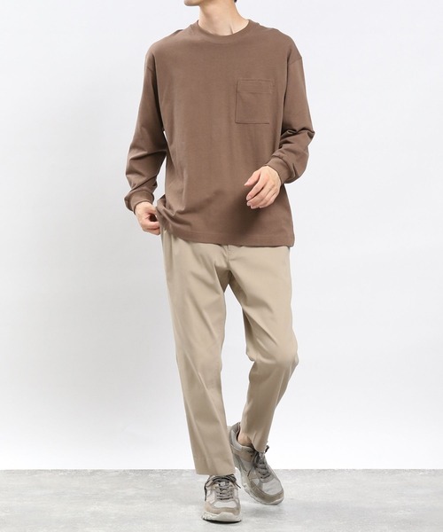 GLOBAL WORK Smile Seed Store（グローバルワーク スマイルシードストア）の「コットンＴシャツ長袖（Tシャツ/カットソー・メンズ・ブラック/モカ/ダークグレー/オフホワイト・MEDIUM/X-LARGE/LARGE/SMALL）」の19枚目の写真