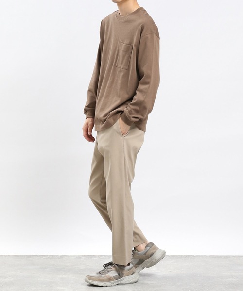 GLOBAL WORK Smile Seed Store（グローバルワーク スマイルシードストア）の「コットンＴシャツ長袖（Tシャツ/カットソー・メンズ・ブラック/モカ/ダークグレー/オフホワイト・MEDIUM/X-LARGE/LARGE/SMALL）」の20枚目の写真