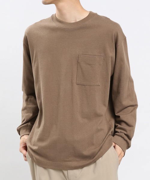 GLOBAL WORK Smile Seed Store（グローバルワーク スマイルシードストア）の「コットンＴシャツ長袖（Tシャツ/カットソー・メンズ・ブラック/モカ/ダークグレー/オフホワイト・MEDIUM/X-LARGE/LARGE/SMALL）」の21枚目の写真