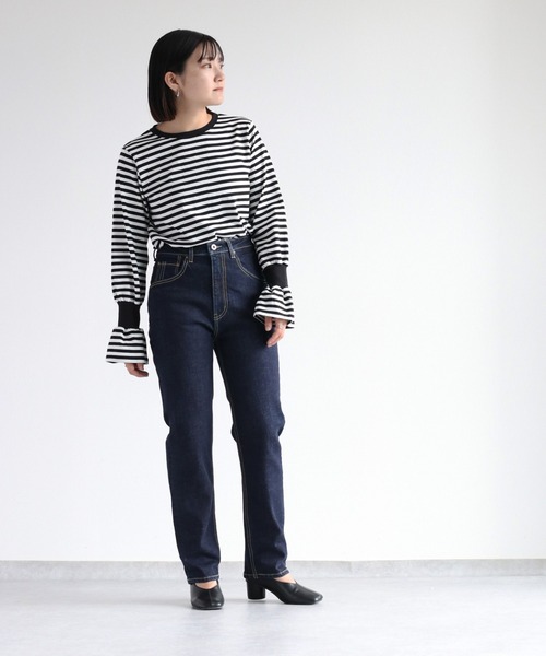 cepo（セポ）の「キャンディースリーブロンＴｅｅ（Tシャツ/カットソー・レディース・キャメル/オフホワイト/ブラック・M）」の14枚目の写真
