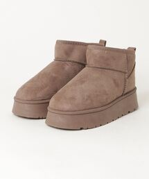 厚底ムートンショートブーツ