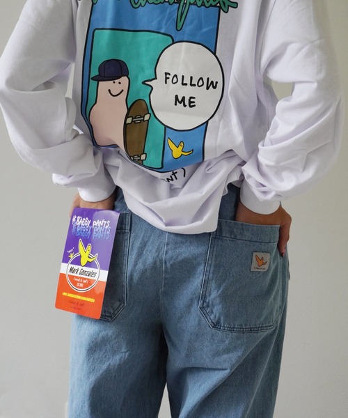 （What it isNt）ART BY MARKGONZALES（ワットイットイズント）の「【（What it isNt）ART BY MARKGONZALES / (ワットイットイズント) アートバイ マークゴンザレス 】 SKATE PANTS DENIM（デニムパンツ・メンズ・ライトブルー/ブラック系その他・L/M）」の11枚目の写真