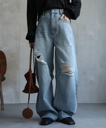 ap retro（アプレトロ）の「デニムカーブパンツ / バレルレッグデニムパンツ《動画あり》（デニムパンツ）」