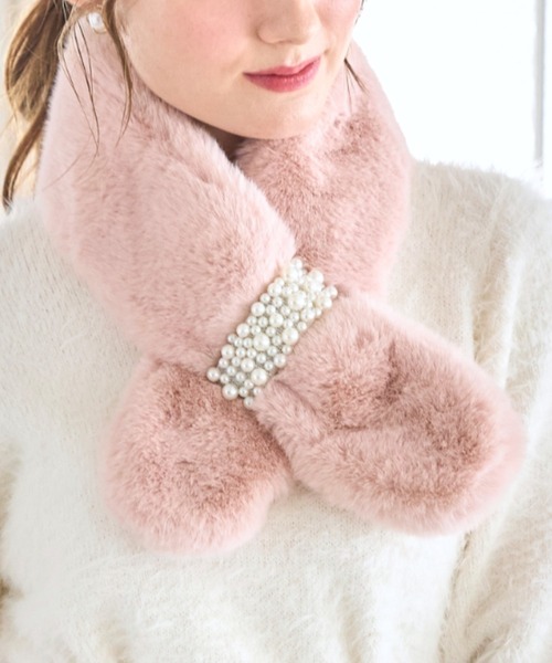 パール付きファーティペット（マフラー）｜tocco closet（トッコ
