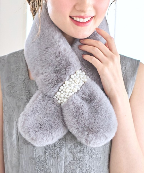 パール付きファーティペット（マフラー）｜tocco closet（トッコ