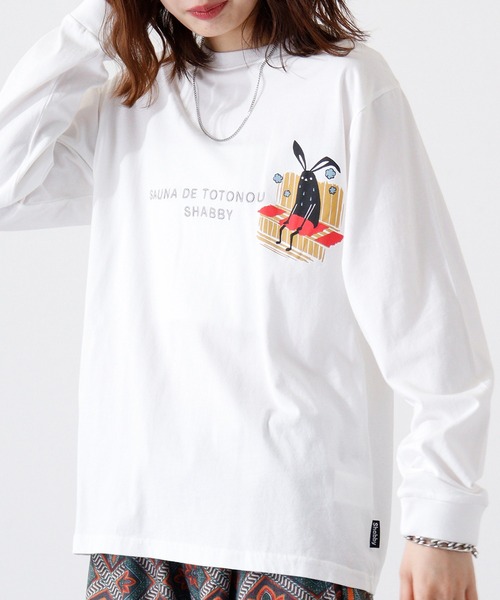 FUNALIVE(ファンアライブ)の「Shabby/シャビ SHABBY プリントL/TEE(Tシャツ/カットソー・メンズ・キャメル/ヘザーチャコール/ピンク系1/ピンク/ホワイト系1/アイボリー/ライトブラウン/カーキ/カーキ系1/オフホワイト/グレー系1/アイボリー系1・M/S/LL/L)」の4枚目の写真