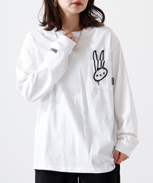FUNALIVE(ファンアライブ)の「Shabby/シャビ SHABBY プリントL/TEE(Tシャツ/カットソー・メンズ・キャメル/ヘザーチャコール/ピンク系1/ピンク/ホワイト系1/アイボリー/ライトブラウン/カーキ/カーキ系1/オフホワイト/グレー系1/アイボリー系1・M/S/LL/L)」の2枚目の写真