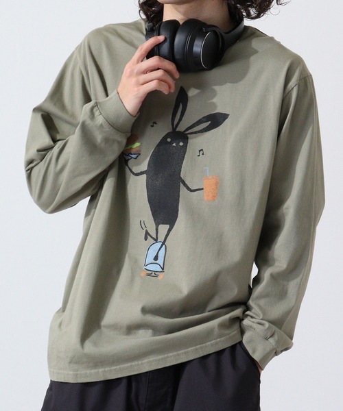 FUNALIVE(ファンアライブ)の「Shabby/シャビ SHABBY プリントL/TEE(Tシャツ/カットソー・メンズ・キャメル/ヘザーチャコール/ピンク系1/ピンク/ホワイト系1/アイボリー/ライトブラウン/カーキ/カーキ系1/オフホワイト/グレー系1/アイボリー系1・M/S/LL/L)」の1枚目の写真