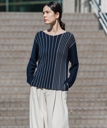 la.f…（ラエフ）の「【 ECOCUWOOL】ホールガーメントストライプニット（ニット/セーター・レディース）」