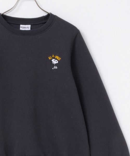 PEANUTS（ピーナッツ）の「PEANUTS SNOOPY ワンポイント刺繍トレーナー（スウェット・レディース・ミント/オートミール/チャコールグレー/アイボリー・M/L）」の2枚目の写真