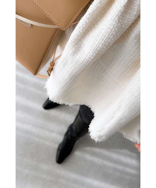 &. NOSTALGIA（アンドドットノスタルジア）の「【ZOZO限定】ツイードペプラムトップス（シャツ/ブラウス・レディース・オフホワイト/ブラック・FREE）」の7枚目の写真