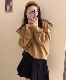 ビッグカラーニットプルオーバー