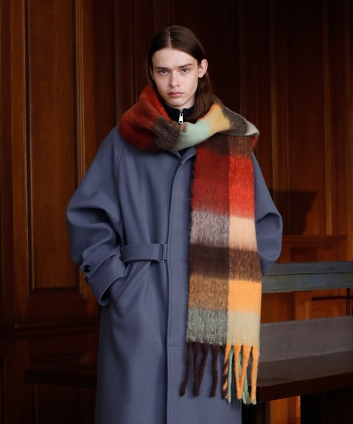 JUNRED（ジュンレッド）の「ボリュームブロックチェックマフラー