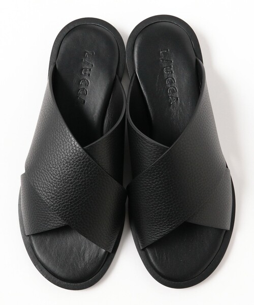 BEAMS F(ビームスエフ)の「L/UCCA × BEAMS F / 別注 グレインレザー クロスサンダル(サンダル・メンズ・ブラック・44/40/39/41/43/42)」の5枚目の写真