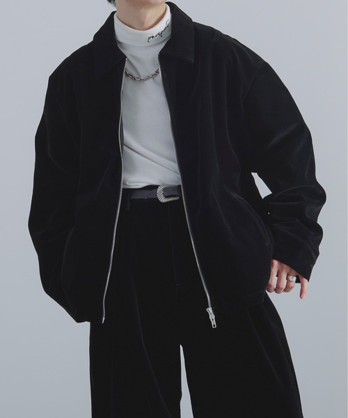 Ellno Loset（エルノロゼット）の「ダブルジップ別珍ブルゾン/セットアップ対応（ブルゾン・メンズ・チャコールグレー/ブラック・LARGE/SMALL/MEDIUM）」の5枚目の写真