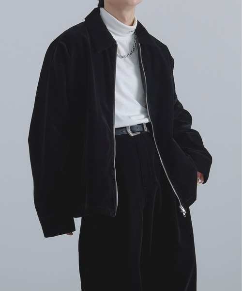 Ellno Loset（エルノロゼット）の「ダブルジップ別珍ブルゾン/セットアップ対応（ブルゾン・メンズ・チャコールグレー/ブラック・LARGE/SMALL/MEDIUM）」の6枚目の写真