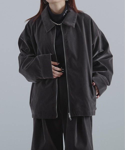 Ellno Loset（エルノロゼット）の「ダブルジップ別珍ブルゾン/セットアップ対応（ブルゾン・メンズ・チャコールグレー/ブラック・LARGE/SMALL/MEDIUM）」の11枚目の写真