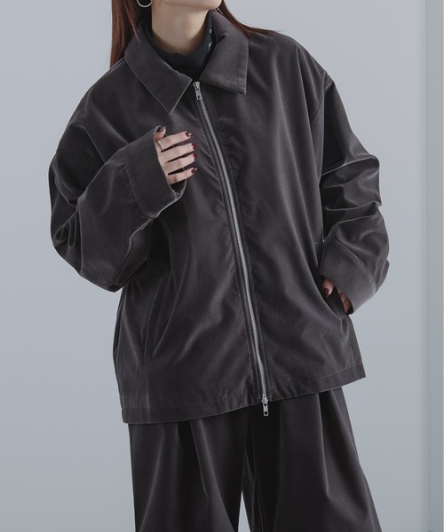 Ellno Loset（エルノロゼット）の「ダブルジップ別珍ブルゾン/セットアップ対応（ブルゾン・メンズ・チャコールグレー/ブラック・LARGE/SMALL/MEDIUM）」の12枚目の写真