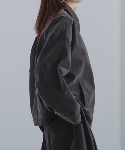 Ellno Loset（エルノロゼット）の「ダブルジップ別珍ブルゾン/セットアップ対応（ブルゾン・メンズ・チャコールグレー/ブラック・LARGE/SMALL/MEDIUM）」の13枚目の写真