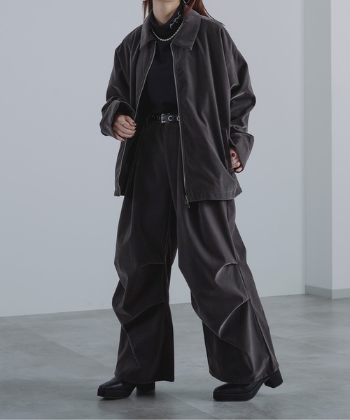 Ellno Loset（エルノロゼット）の「ダブルジップ別珍ブルゾン/セットアップ対応（ブルゾン・メンズ・チャコールグレー/ブラック・LARGE/SMALL/MEDIUM）」の17枚目の写真