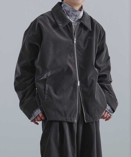 Ellno Loset（エルノロゼット）の「ダブルジップ別珍ブルゾン/セットアップ対応（ブルゾン・メンズ・チャコールグレー/ブラック・LARGE/SMALL/MEDIUM）」の18枚目の写真