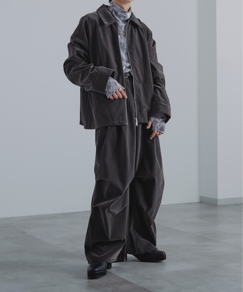 Ellno Loset（エルノロゼット）の「ダブルジップ別珍ブルゾン/セットアップ対応（ブルゾン・メンズ・チャコールグレー/ブラック・LARGE/SMALL/MEDIUM）」の19枚目の写真