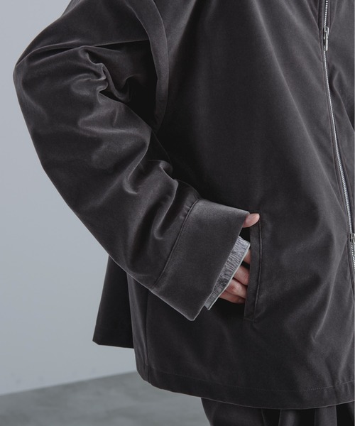 Ellno Loset（エルノロゼット）の「ダブルジップ別珍ブルゾン/セットアップ対応（ブルゾン・メンズ・チャコールグレー/ブラック・LARGE/SMALL/MEDIUM）」の21枚目の写真