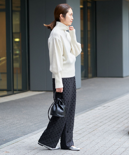 IENA(イエナ)の「ドットジャガードイージーパンツ(その他パンツ・レディース・ブラック/ネイビー・36/38)」の9枚目の写真