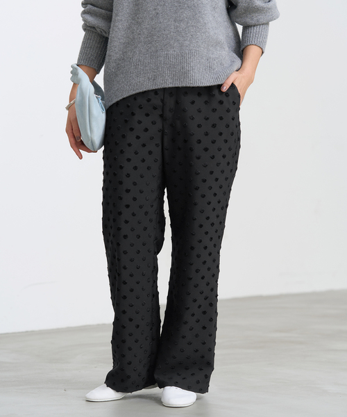 IENA(イエナ)の「ドットジャガードイージーパンツ(その他パンツ・レディース・ブラック/ネイビー・36/38)」の12枚目の写真