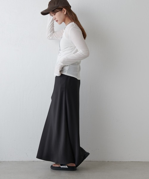 Lui's FEMME ルイス サテンマーメイドスカート ブラック サテン