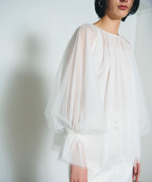 GRACE CONTINENTAL（グレースコンチネンタル）の「チュール2WAYトップ（Tシャツ/カットソー・レディース・ホワイト/ブラック・36）」の16枚目の写真