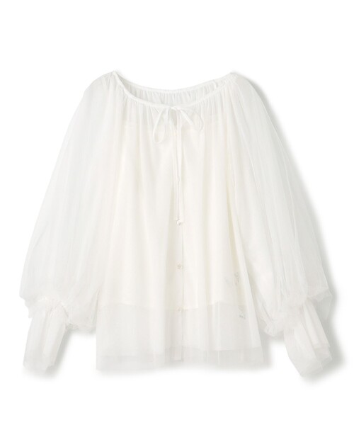 GRACE CONTINENTAL（グレースコンチネンタル）の「チュール2WAYトップ（Tシャツ/カットソー・レディース・ホワイト/ブラック・36）」の17枚目の写真