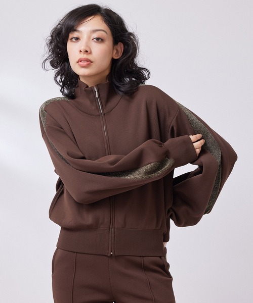 NERGY（ナージー）の「【撥水&UV】ラメラインニットトラックジャケット（その他アウター・レディース・サックスブルー/ブラウン/ブラック・FREE）」の13枚目の写真