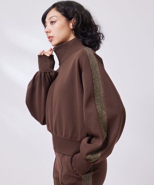 NERGY（ナージー）の「【撥水&UV】ラメラインニットトラックジャケット（その他アウター・レディース・サックスブルー/ブラウン/ブラック・FREE）」の14枚目の写真