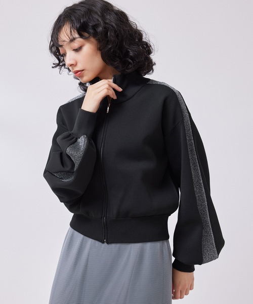 NERGY（ナージー）の「【撥水&UV】ラメラインニットトラックジャケット（その他アウター・レディース・サックスブルー/ブラウン/ブラック・FREE）」の9枚目の写真