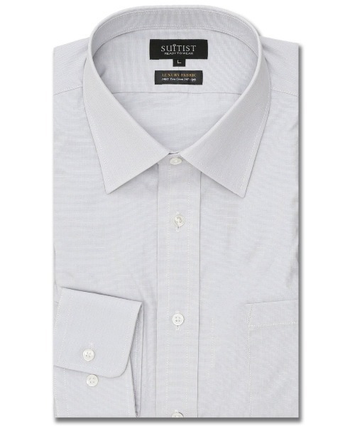 【綿100％ 超長綿 】スーティスト セミワイドカラー ビジネスドレス 長袖シャツ
