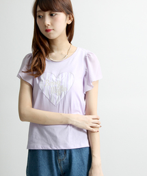 WEGO | WEGO/フリルスリーブハートＴシャツ(Tシャツ/カットソー)